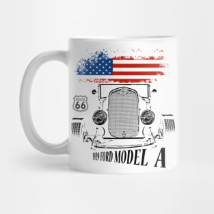 1929 Ford Model A, Hot Rod - white shirt Mug